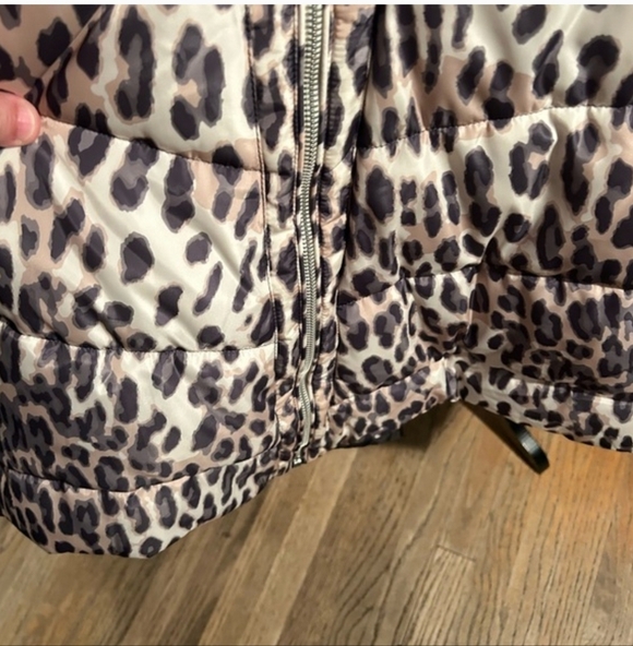 ❄️❄️ Venus Peplum Leopard Puffer Coat Fit And Flare 2x W/Pockets Faux Fur - Picture 11 of 13